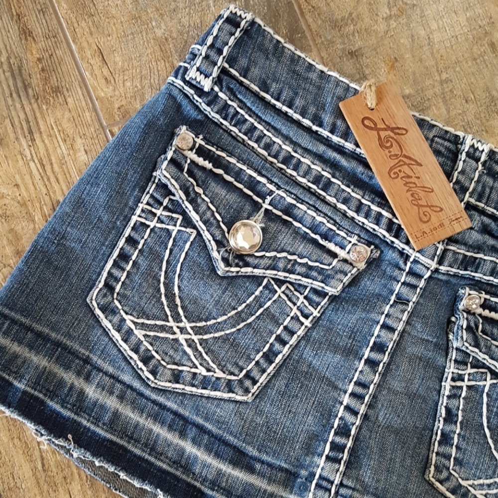 NWT L.A. IDOL jean mini skirt - Picture 5 of 7